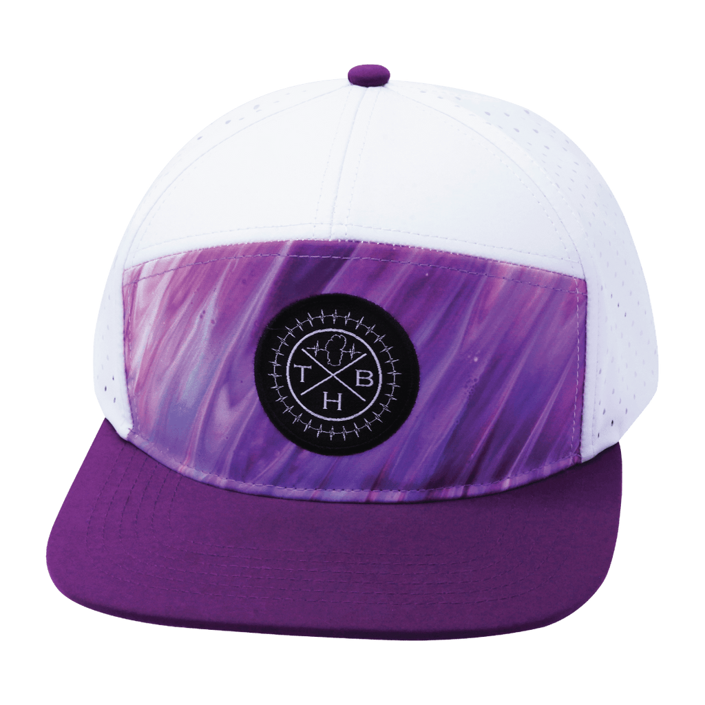 **ADULT** Color Vibes Hat - Flat Bill - Purple Glaze - Purple / White - Laser Mesh