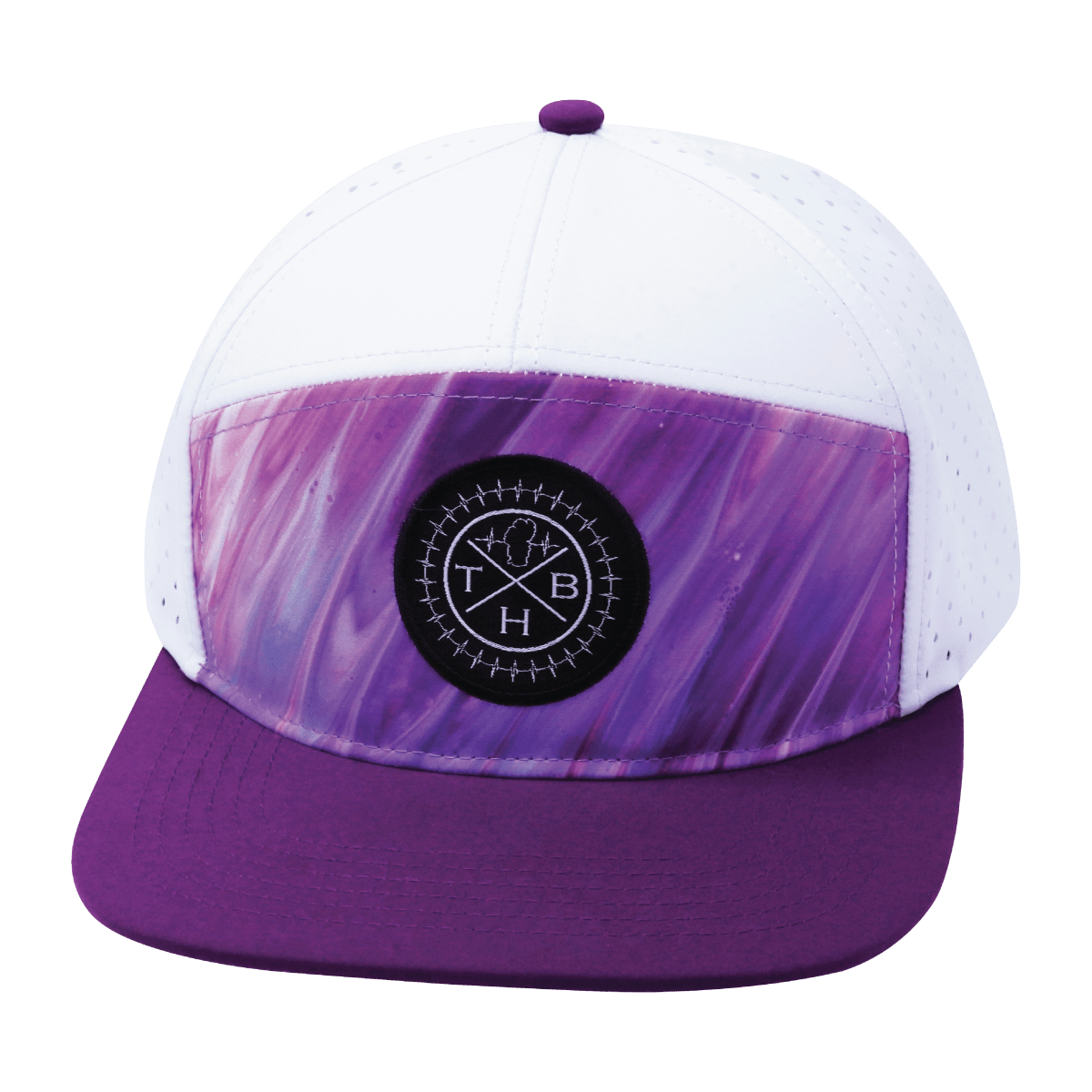 **ADULT** Color Vibes Hat - Flat Bill - Purple Glaze - Purple / White - Laser Mesh