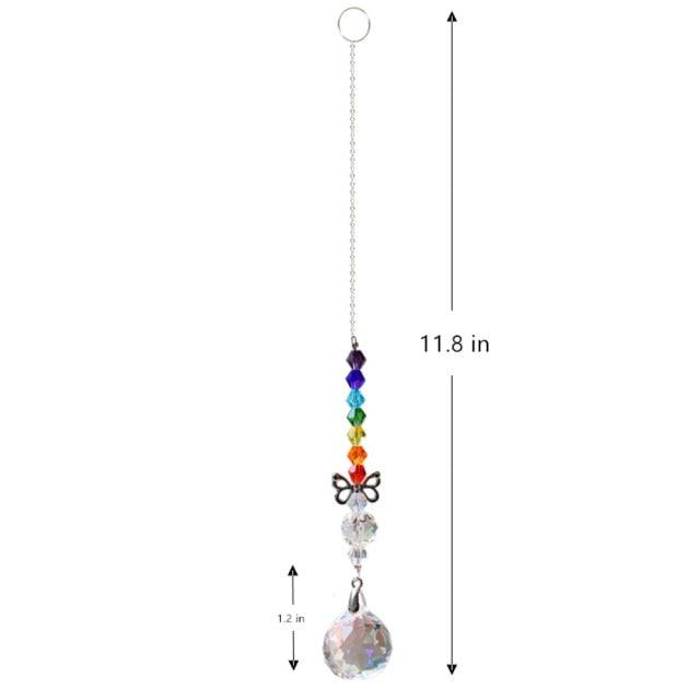 Colorful Window Sun-catcher & Wind Chimes Wreath Crystal Sunburst Hanging Prism Ornament Outdoor Celebration Gift Giving Thanks Giving Handmade Pendant For Home Garden Car Decor