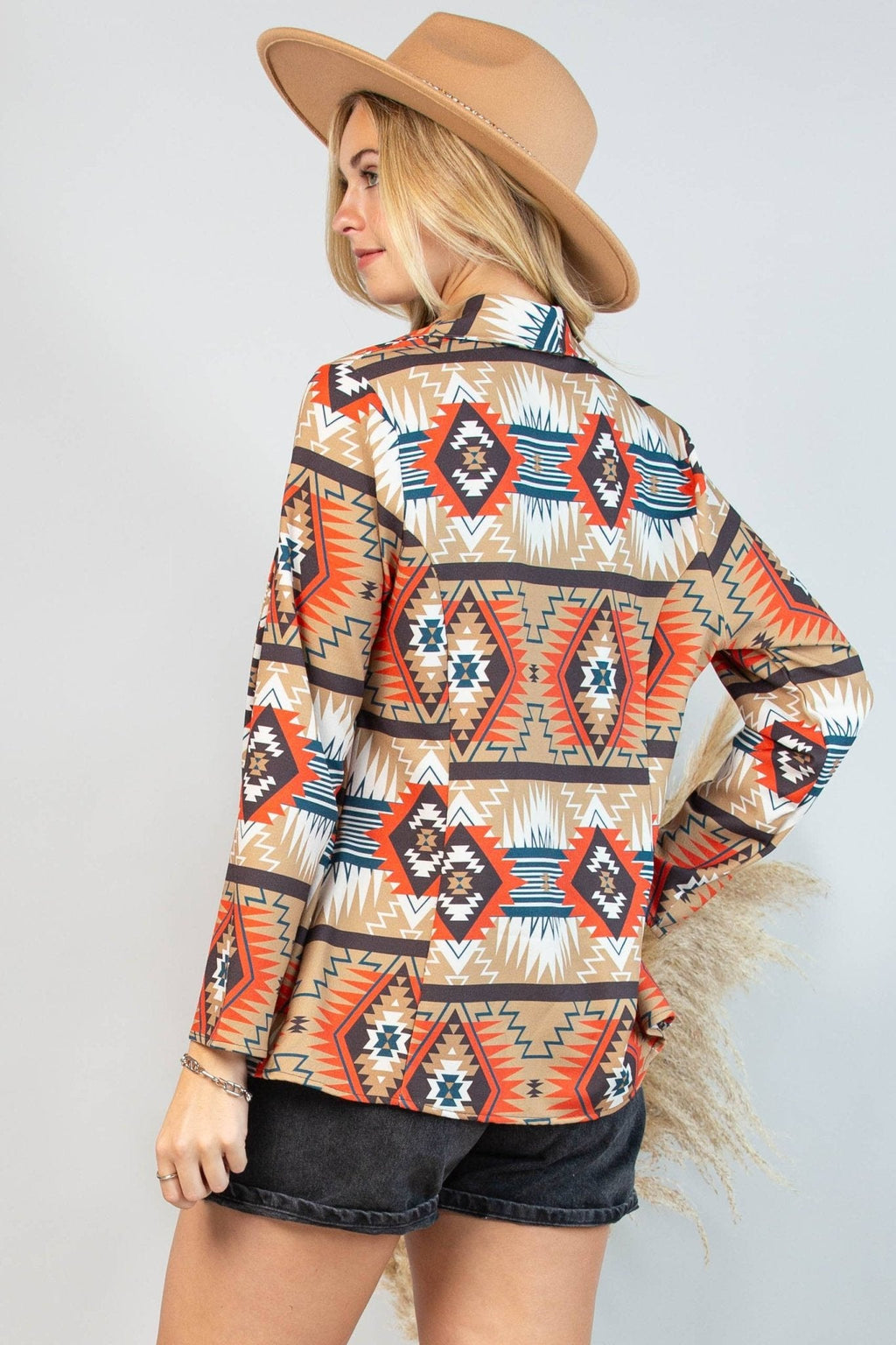 Ella Aztec Print Blazer with Pocket - medium remaining