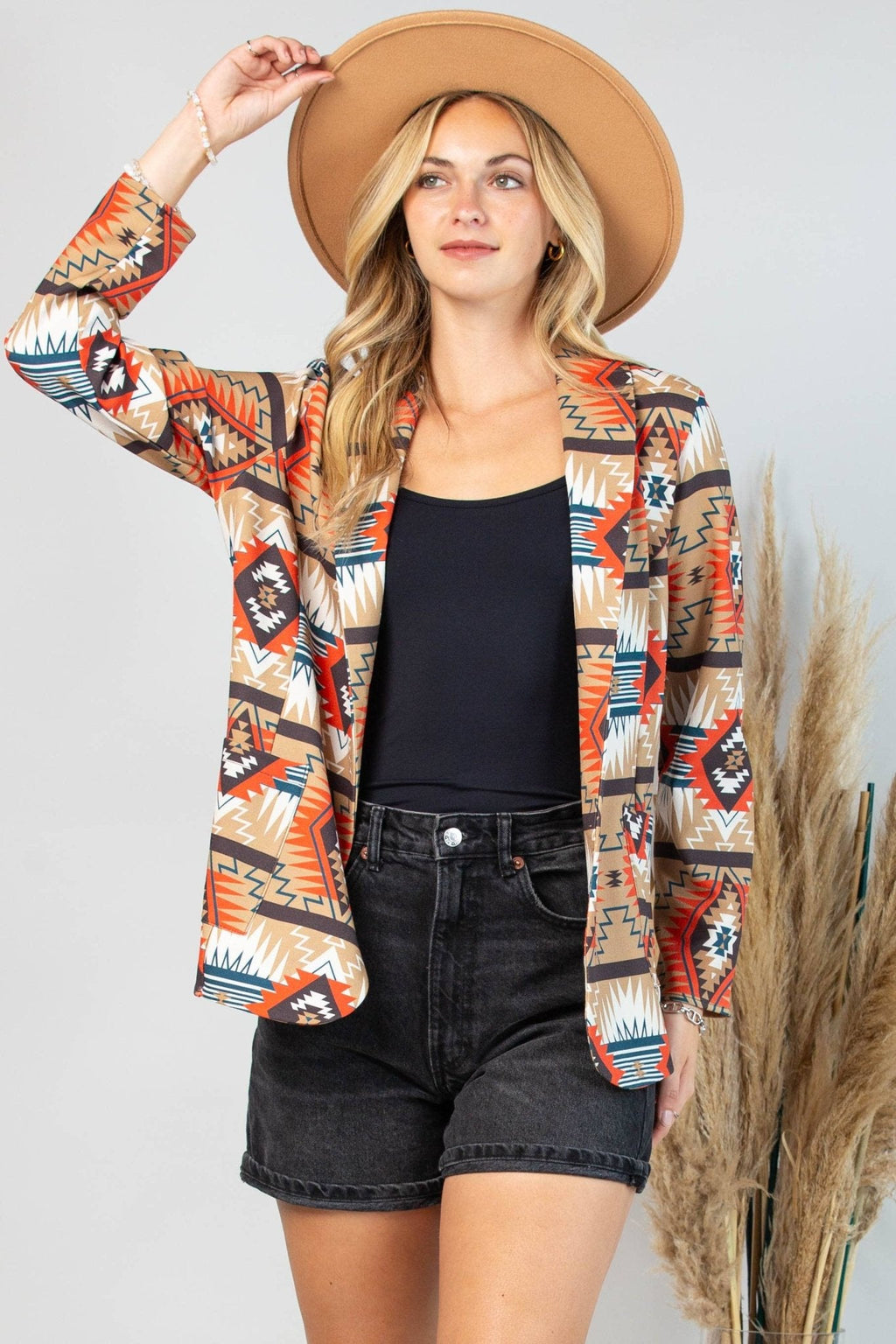 Ella Aztec Print Blazer with Pocket - medium remaining