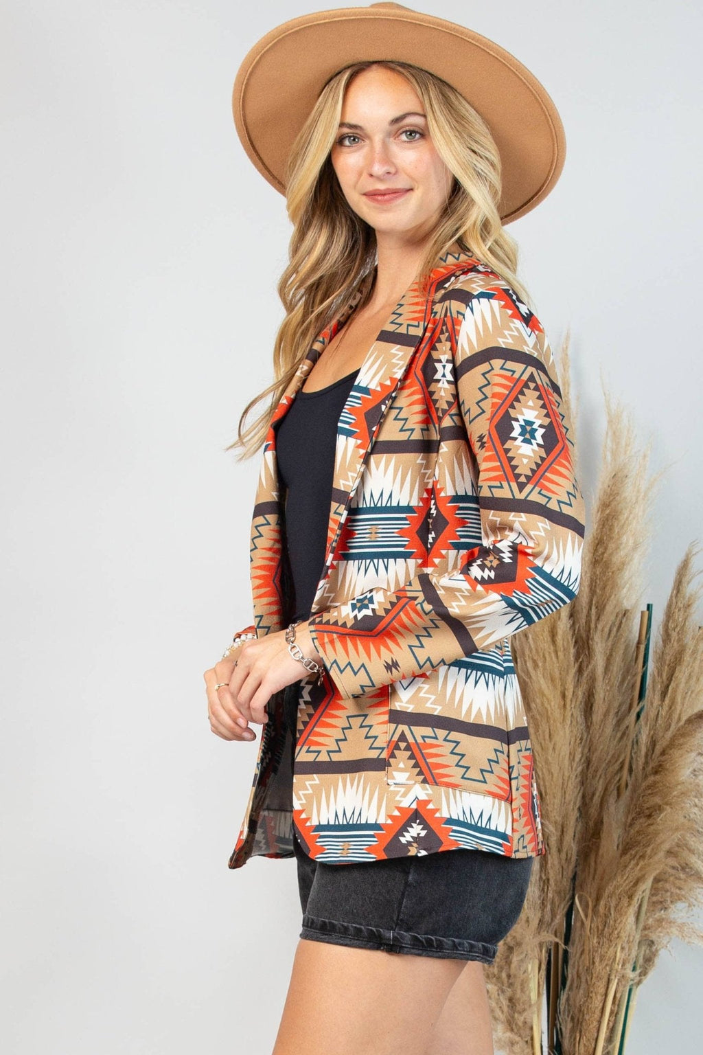 Ella Aztec Print Blazer with Pocket - medium remaining