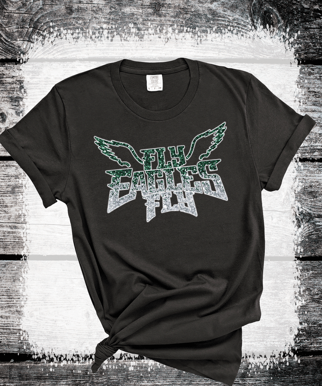 EAGLES Fly Birds Fly Faux Glitter Bling Philadelphia Football Sweatshirt, Philly T-shirt, Trending Eagles Fan Shirts, Football Crewneck, Eagles Hoodie, Superbowl GIfts