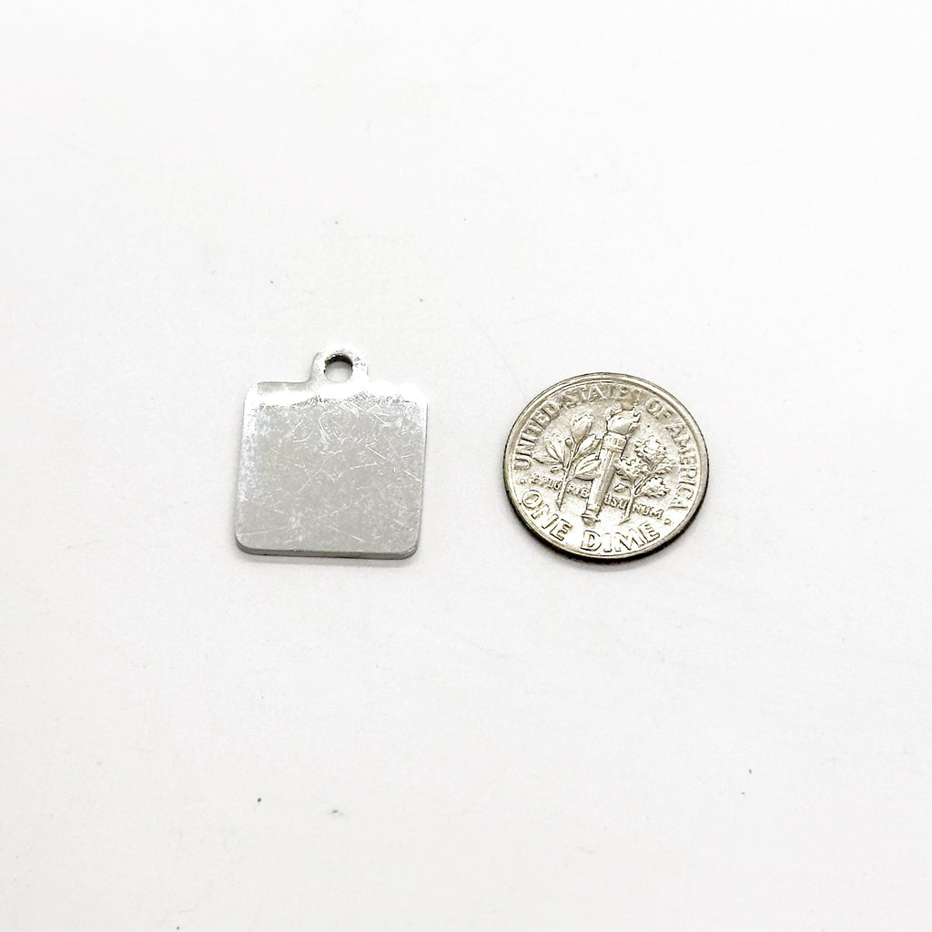 Coffee Teach Repeat Keychain Stainless Steel Engraved Teacher Appreciation Gift Coffee Lover Charm Square Pendant 19mm