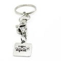 Coffee Teach Repeat Keychain Stainless Steel Engraved Teacher Appreciation Gift Coffee Lover Charm Square Pendant 19mm
