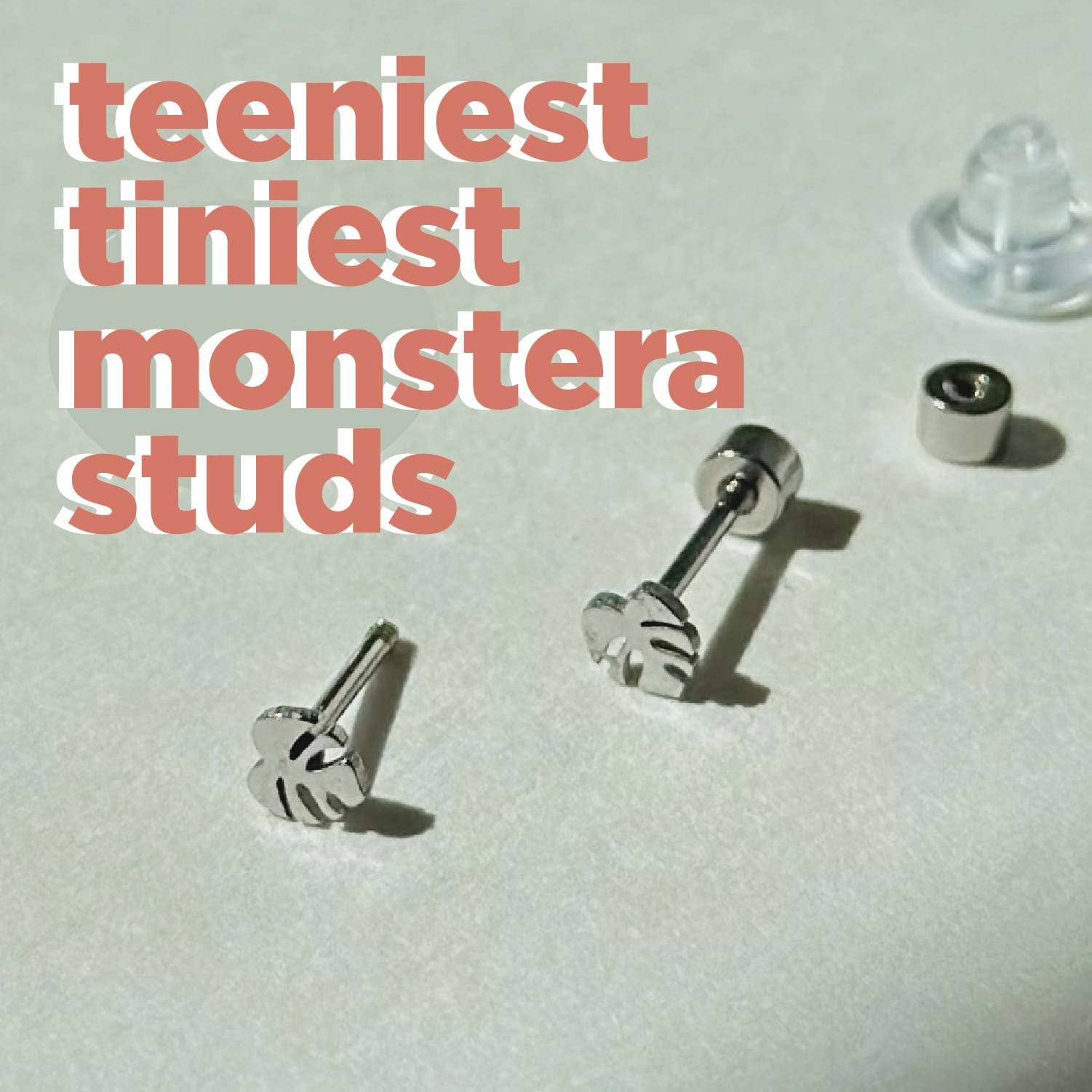 Flat Back Teeny Tiny Monstera Deliciosa Plant Studs