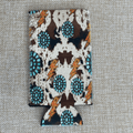 No Fringe Slim Cowprint Turquoise Stone & Bolts Koozie