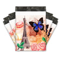 Paris Butterfly Rose Poly Mailers Size 10x13 Shipping Bags