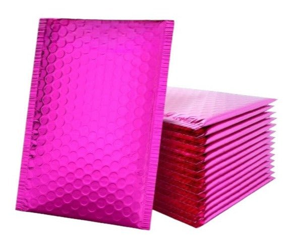 Pink Metallic Bubble Mailers Size 8.5x12 Padded Shipping Bags