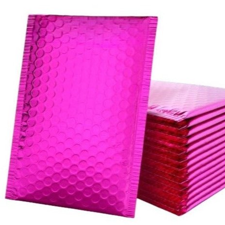 Pink Metallic Bubble Mailers Size 8.5x12 Padded Shipping Bags