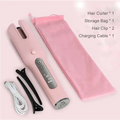 Pink Wireless Automatic Curler USB LCD Screen