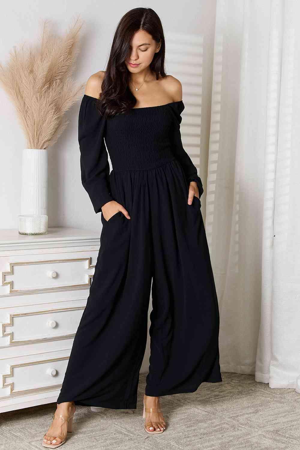 Pocketed Square Neck Jumpsuit
