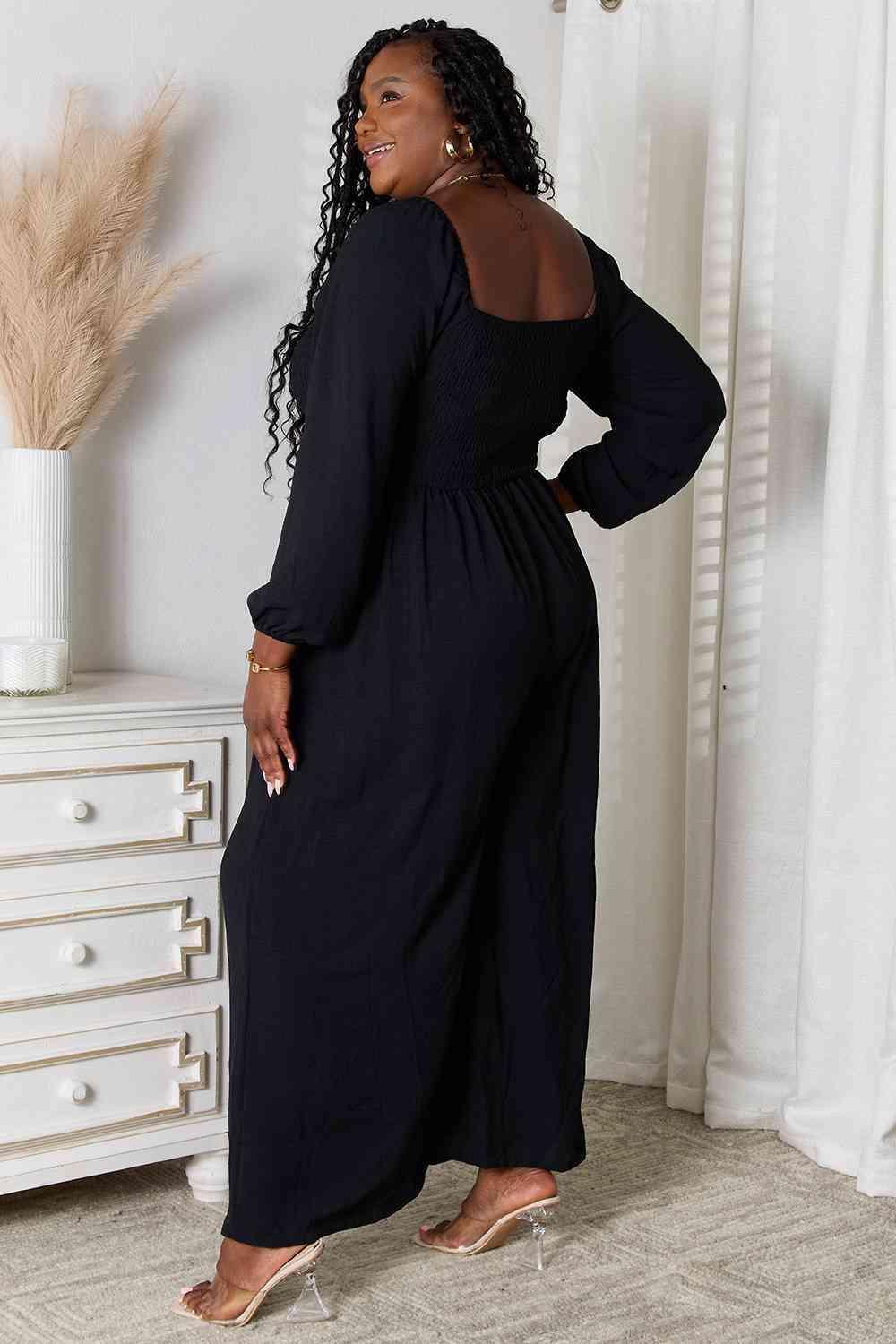 Pocketed Square Neck Jumpsuit