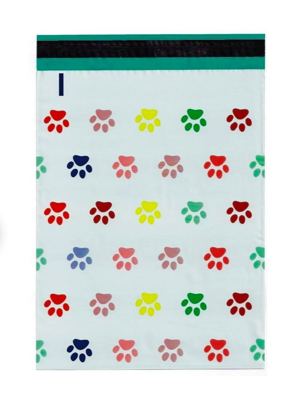 Puppy Dog Paw Print Colorful Poly Mailers Size 6x9 Shipping Bags