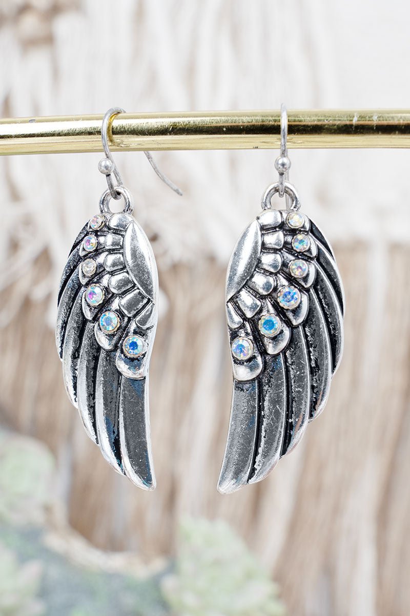 TIPI Iridescent I'll Fly Away Silvertone Earrings