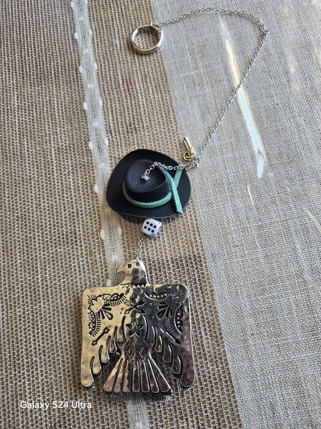 Western Thunderbird Car Charm with mini pistol pew pew
