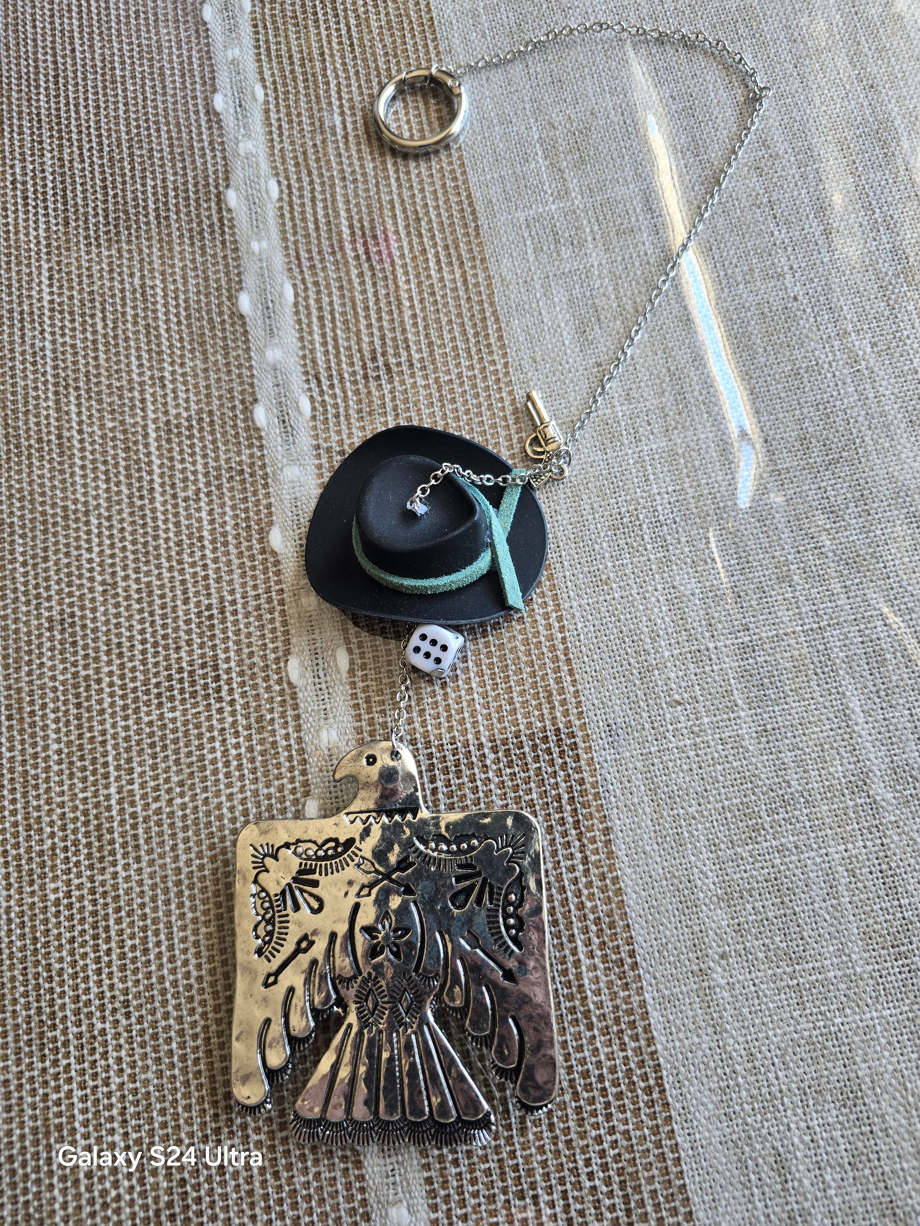 Western Thunderbird Car Charm with mini pistol pew pew