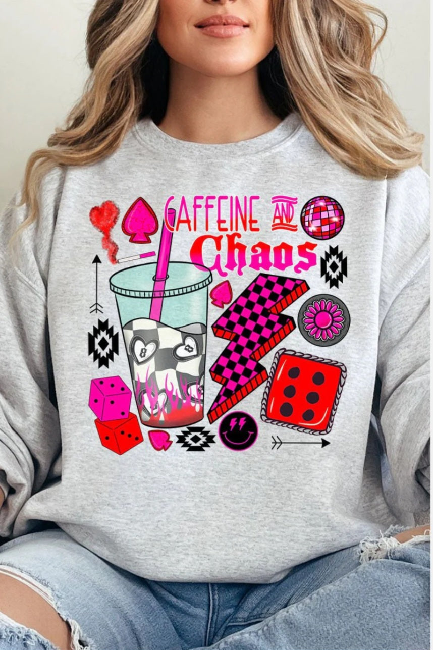 Outlaw Caffeine And Chaos Unisex NuBlend Crew Sweatshirt
