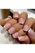 Classic Cute French Tips Press Ons