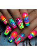 Lets Party Neon Press Ons