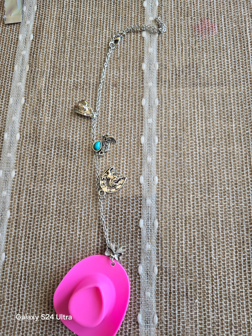 Pink cowgirl Car Charm