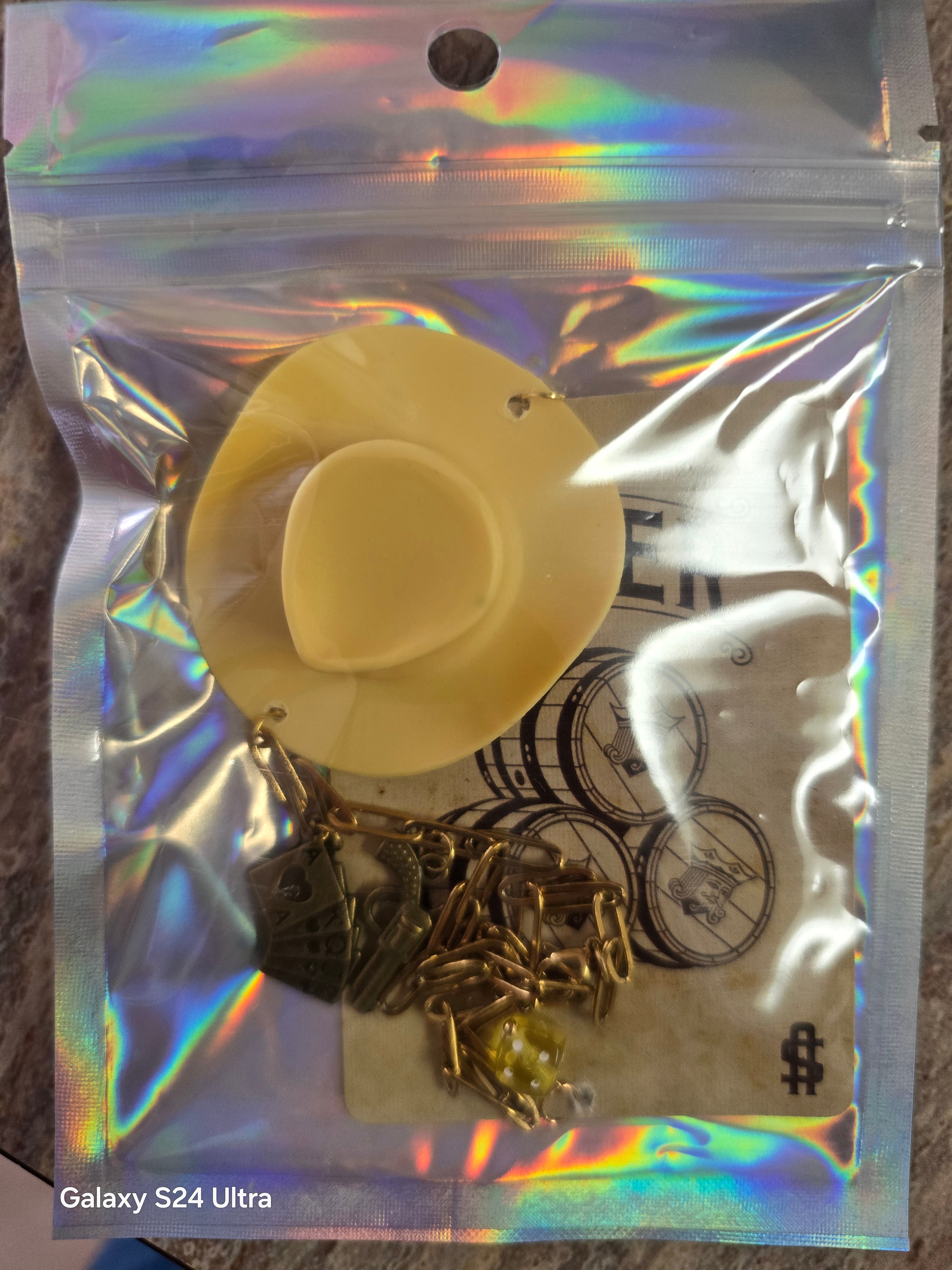 Yellow hat car charm