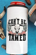Steer Skull Can't Be Tamed Stainless Steel Slim Hugger
