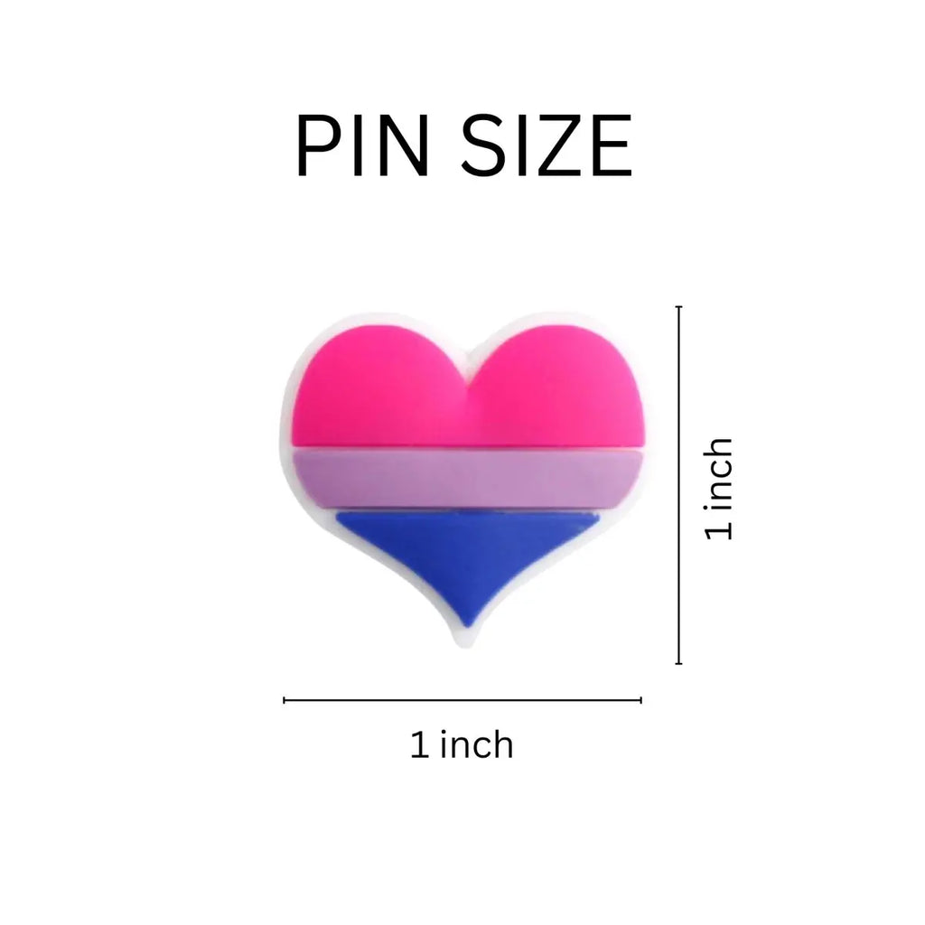 Bisexual Pride Flag Silicone Heart Pins