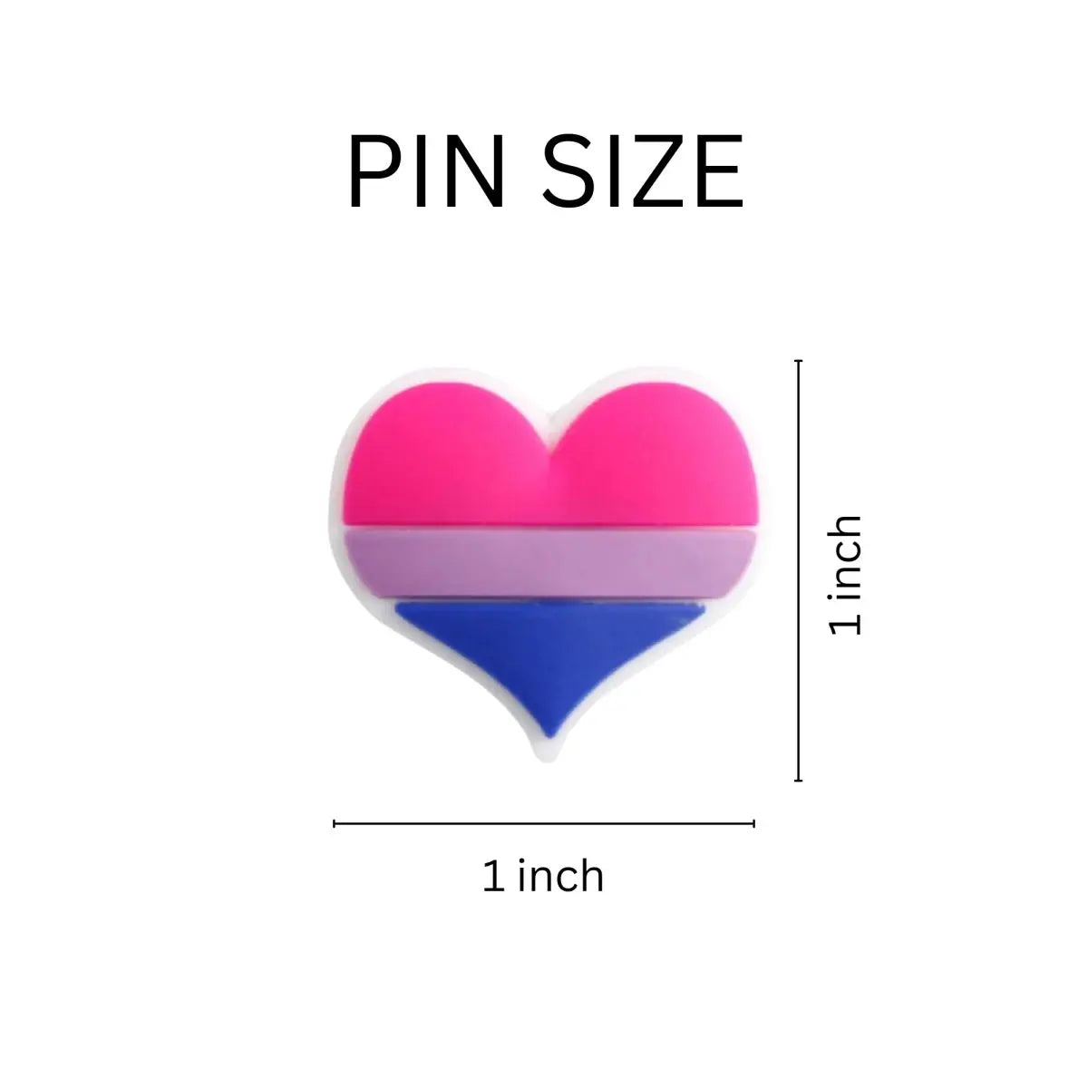 Bisexual Pride Flag Silicone Heart Pins