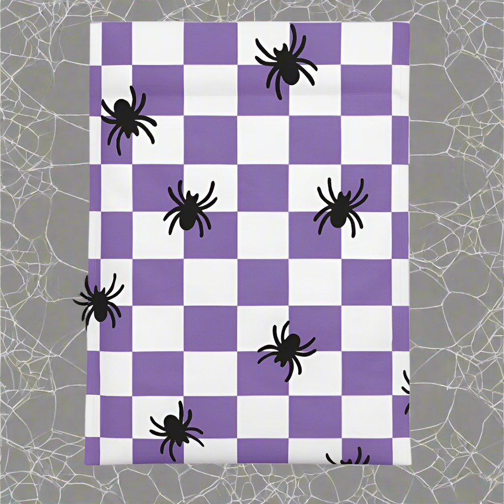 Spider Halloween Poly Mailers Size 10x13 Purple Check Shipping Bags