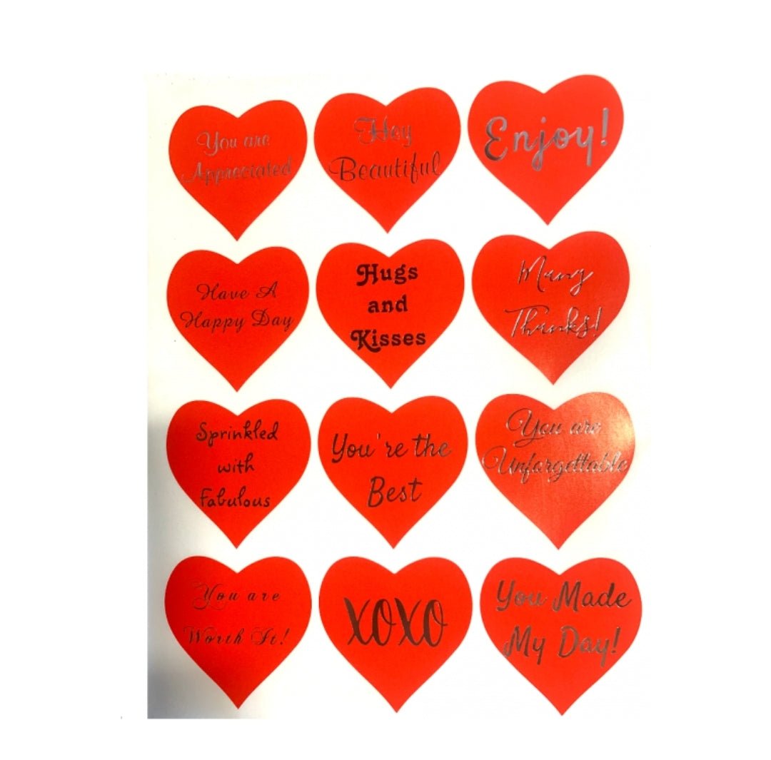 Thank You Stickers 2.5 inch 300 Count Per Pack Heart Red Valentine Shipping Supplies